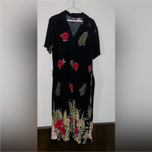 Floral Casual Black Floral Dress